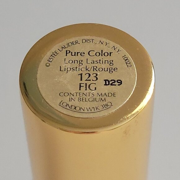 Estee Lauder Pure Color Long Lasting Lipstick 123 FIG Gold Case Preowned - Picture 3 of 7
